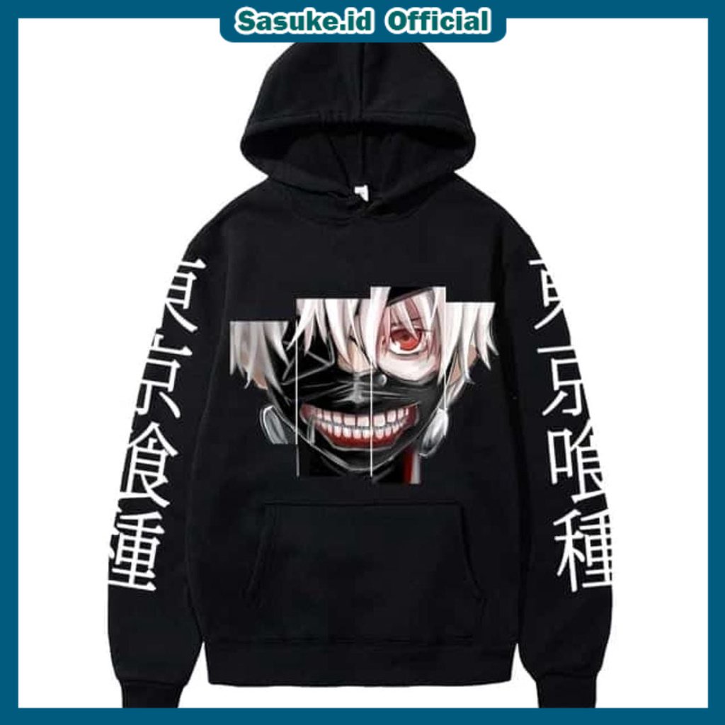 Sasuke.id - Hoodie Sweater Anime Anak Ken Kaneki Tokyo Ghoul Api Merah / Sweater Motif Jepang Anak anak &amp; Dewasa Premium termurah 2022