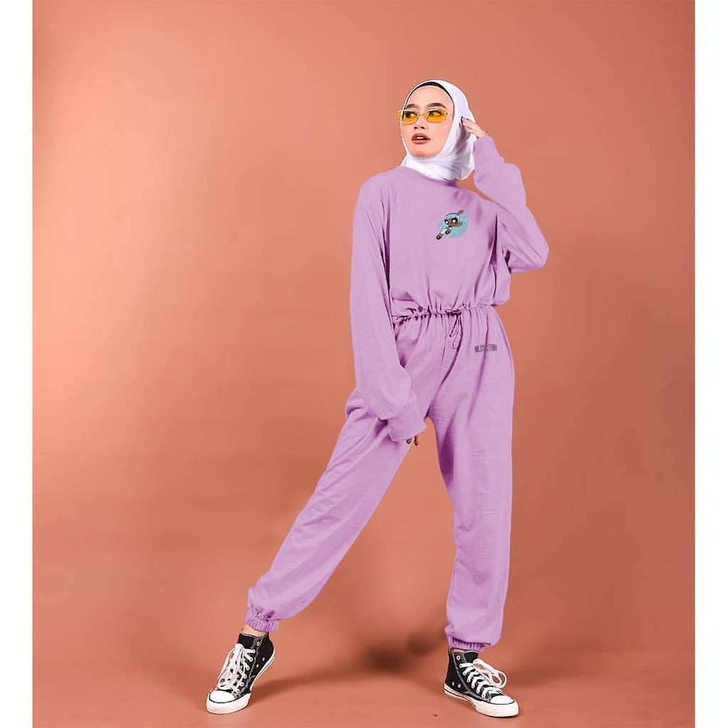 Power Puff Girls Set Setelan Baju Olahraga Babyteri Fashion Muslim Terlaris