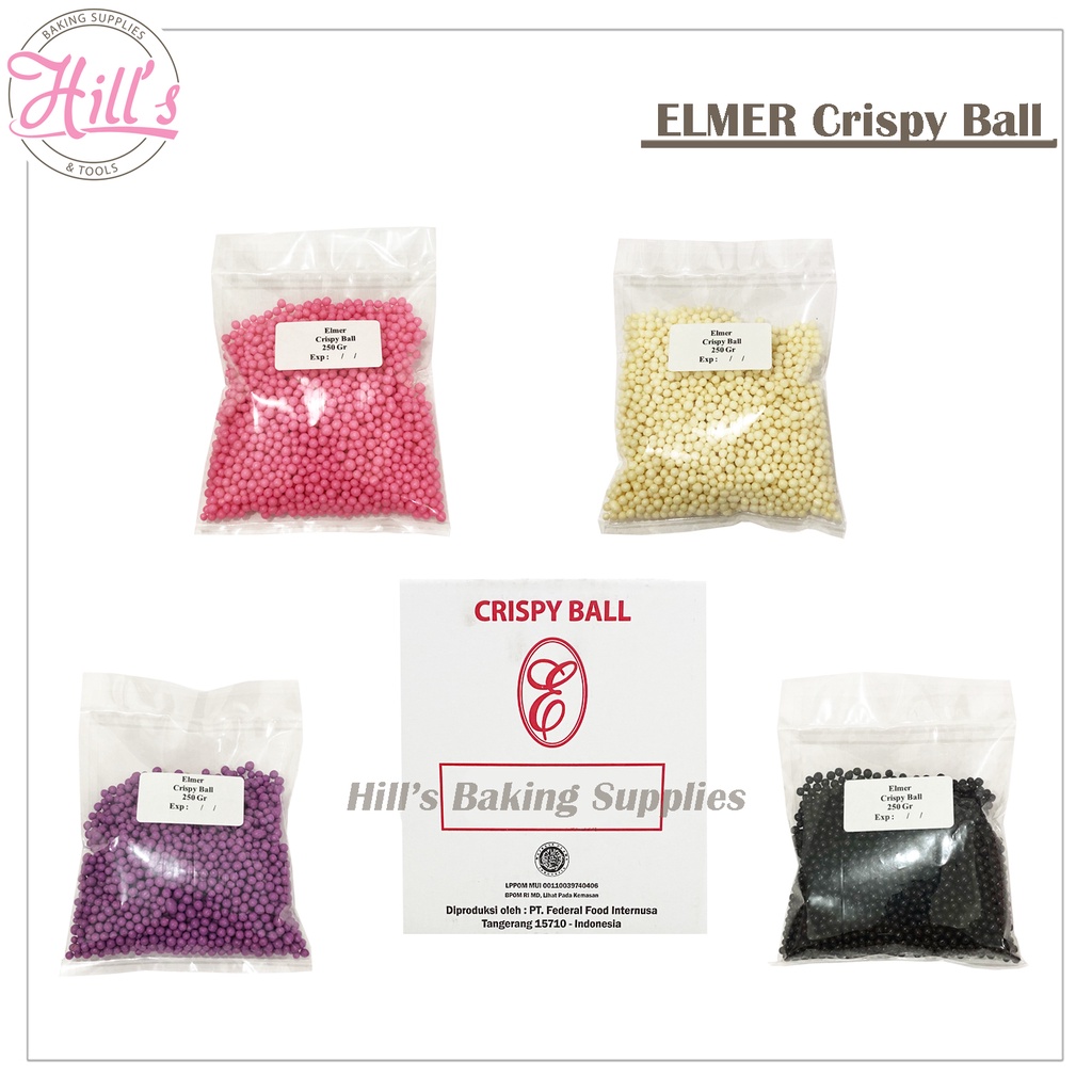 

ELMER CRISPY BALL 100GR & 250GR / COKLAT BUTIR / CHOCO WHITE STRAWBERRY GRAPE 100 250 GR / HIASAN DONUT / COKELAT