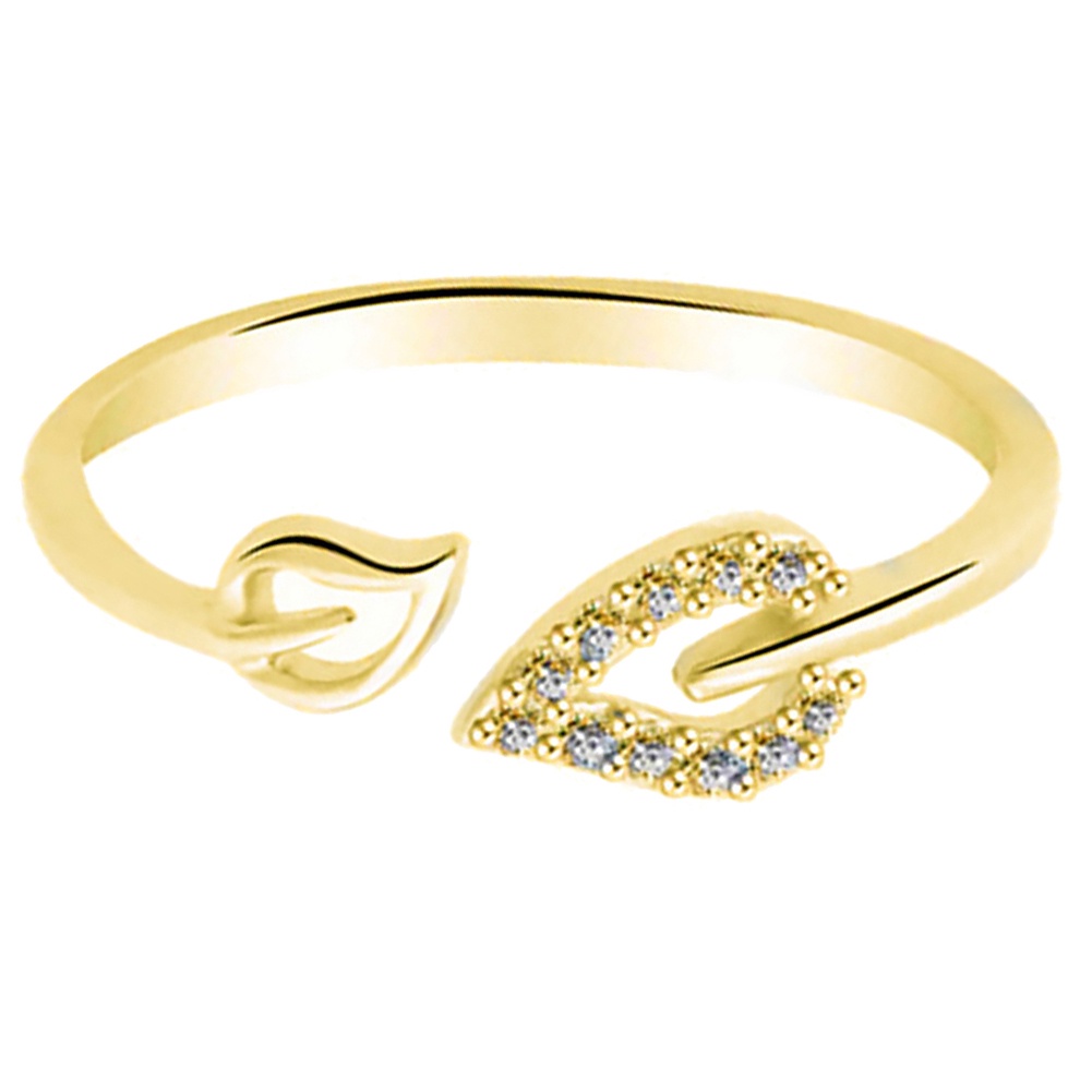 Hu Hu Hu Hu Hu Alat Bantu Pasang Kacamata♡ Cincin Model Terbuka Desain Hatidaun Hollow Hias Berlian Imitasi Gaya Unik Adjustable Untuk Wanita