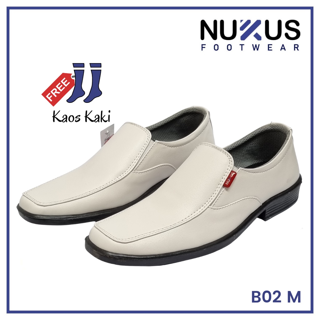 Nukus Sepatu Pria Pantofel Putih - B02 M