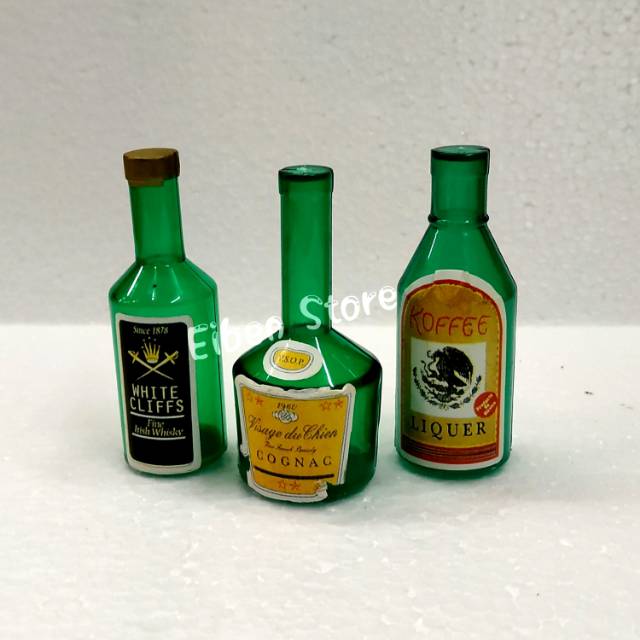 Hiasan Kue / Topper Liquor Bottles Mini Asst set-3