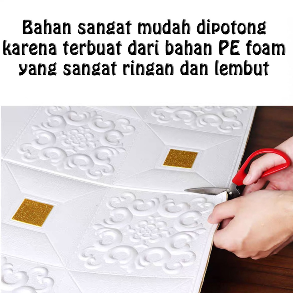 Joyful Home Interior-Wallpaper Dinding FOAM Timbul 3D Bata 70 x 35 cm-1