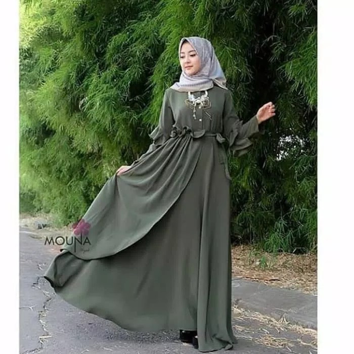 MAUNA MAXI DRESS MUSLIM * GAMIS MURAH * GROSIR BAJU HIJAB BANDUNG