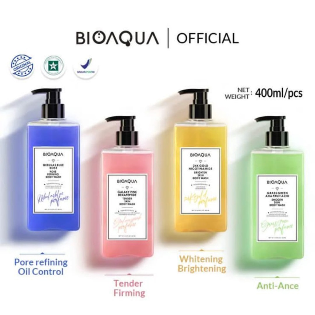 BIOAQUA Perfume Body Wash Sabun Mandi Cair 400ml Long Lasting Fragrance Brightening