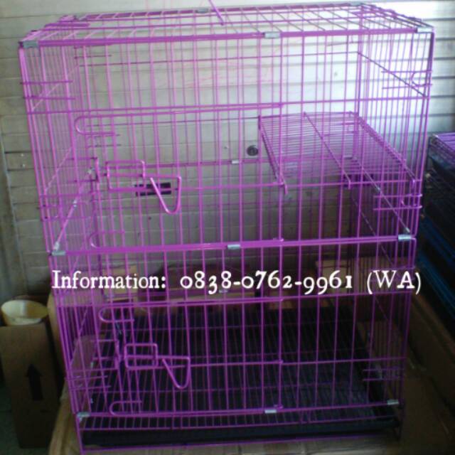 KANDANG BESI  LIPAT TINGKAT P59xL41xT75 cm UNTUK  KUCING 