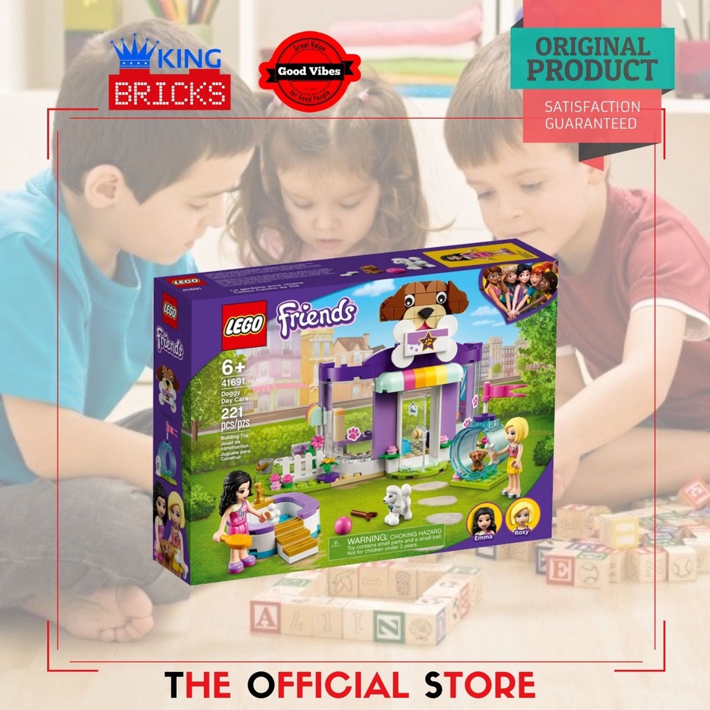 LEGO Original FRIENDS 41691 Doggy Day Care - Mainan Anak Perempuan Edukasi Rumah Hewan Anjing