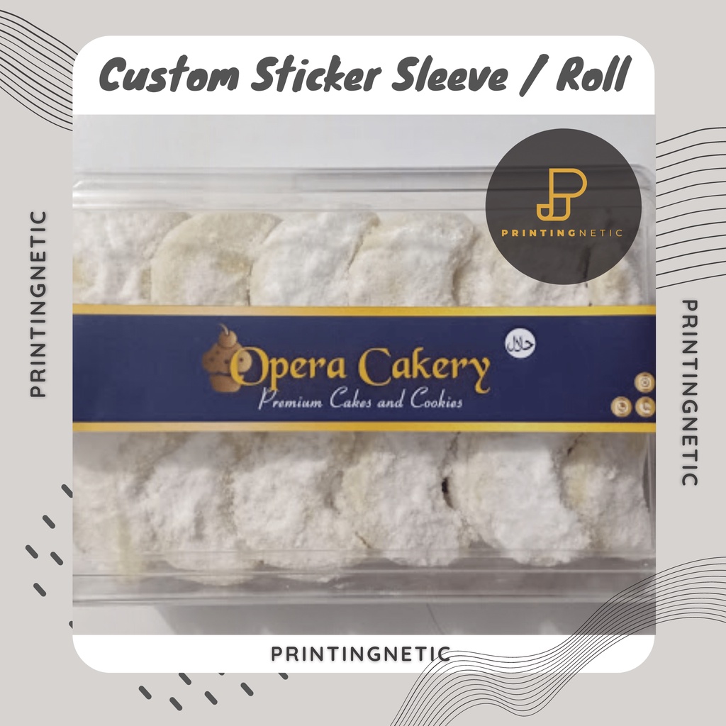 

(FREE DESIGN) Custom Sticker Sleeve Box Makanan Panjang / Sticker Roll Panjang / Sticker Chromo Pjg
