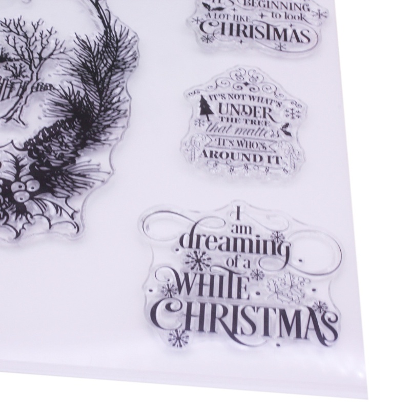 Stempel Segel Bahan Silikon Desain Rumah Natal Untuk Dekorasi Album Foto