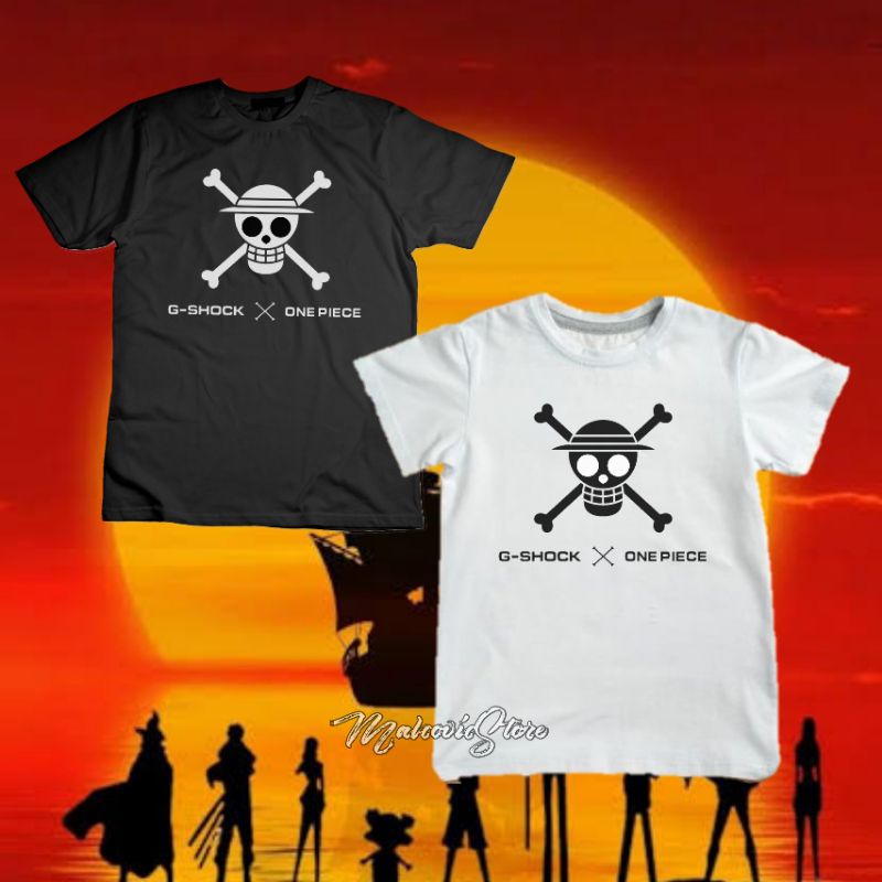 Kaos Atasan Anak One Piece x G-Shock Anak Laki Laki/Baju Kaos Anime/Baju One Piece/Kaos One Piece An