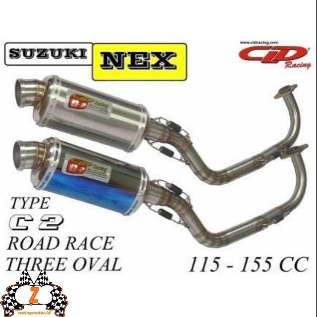 Knalpot Suzuki Nex CLD C2 Three Oval Doff/Half Blue Road Race