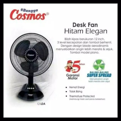 DESKFAN DESK FAN KIPAS ANGIN DUDUK MEJA COSMOS 12 LDA 12-LDA 12 INCH TWINO