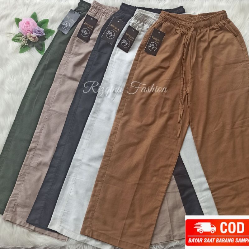 CELANA KULOT LINEN RAMI PREMIUM SIZE JUMBO XXL