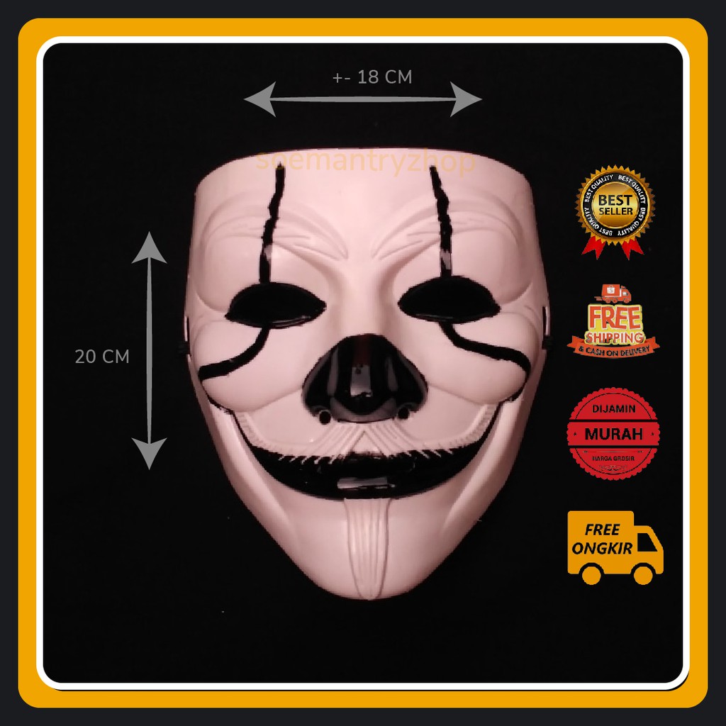 Topeng Cosplay Hitam Anonymous Custom Premium mainan anak topeng joker bujang ganong hacker hecker f