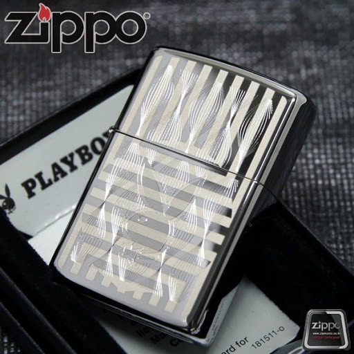 Zippo Original USA 29509 Playboy Bunny Logo Laser Engrave High Polish - Stok Lengkap