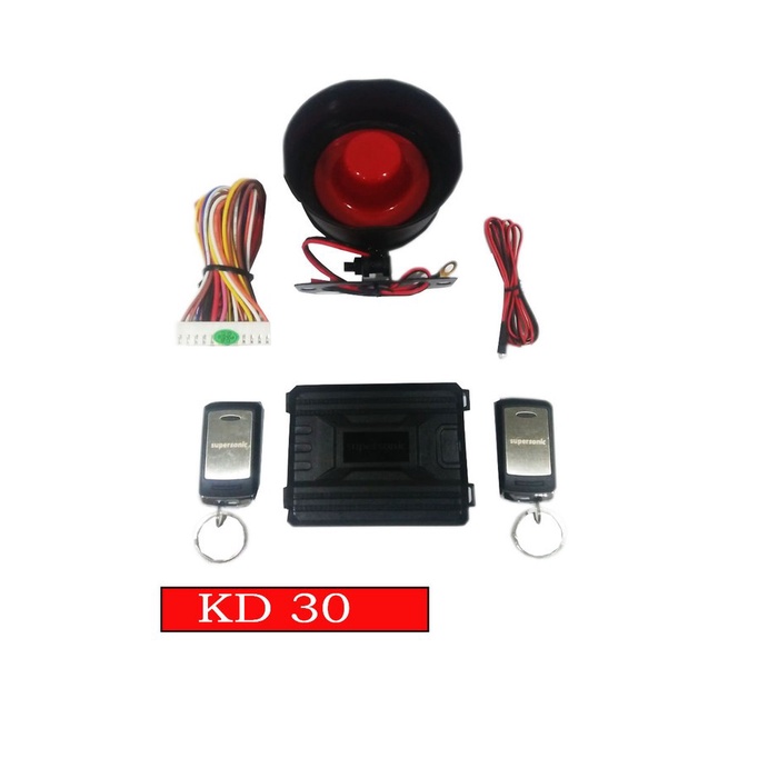 ALARM MOBIL TUK TUK 2 REMOTE INNOVA DAN KABEL, SIREN SET KD361B