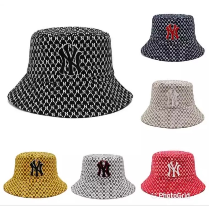 Topi Bucket Hat Distro Pria dan Wanita Dewasa Logo Ny Bisa Bolak Balik