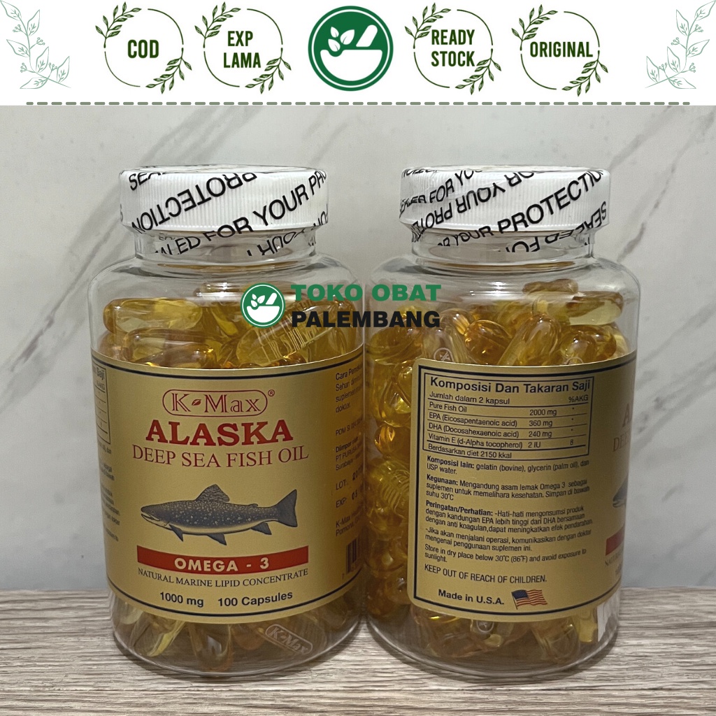 K-MAX 100 SOFTGEL TUTUP PUTIH KMAX ALASKA OMEGA 3 DEEP SEA FISH OIL KMAX OMEGA 3 K MAX MINYAK SALMON