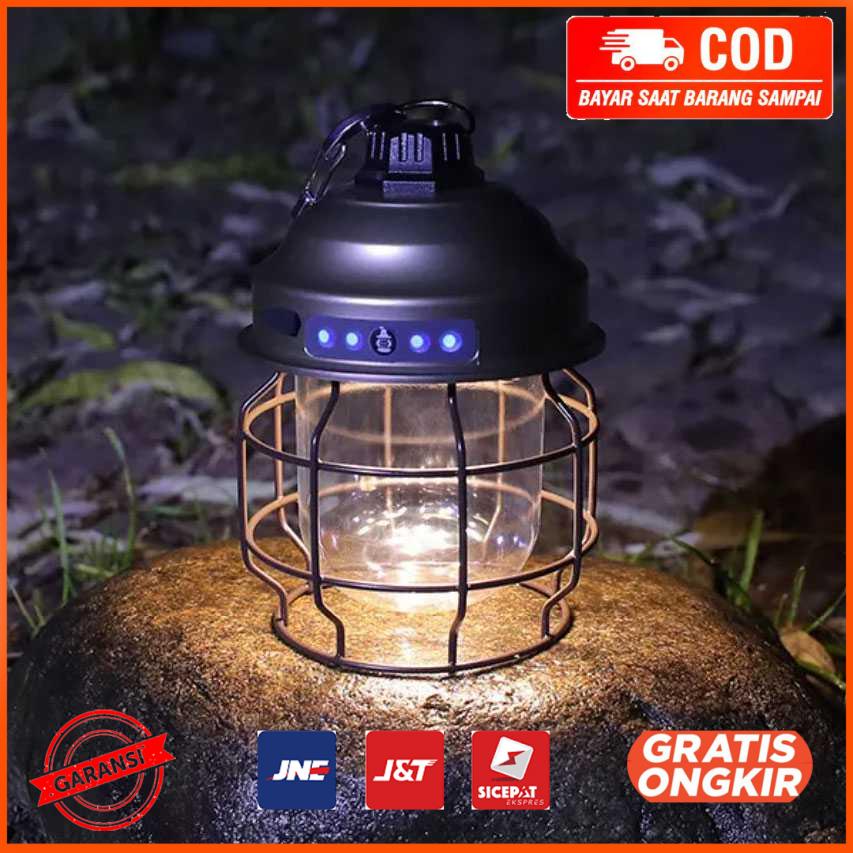 Lampu Lentera Camping Gantung Waterproof Rechargeable KJ 130