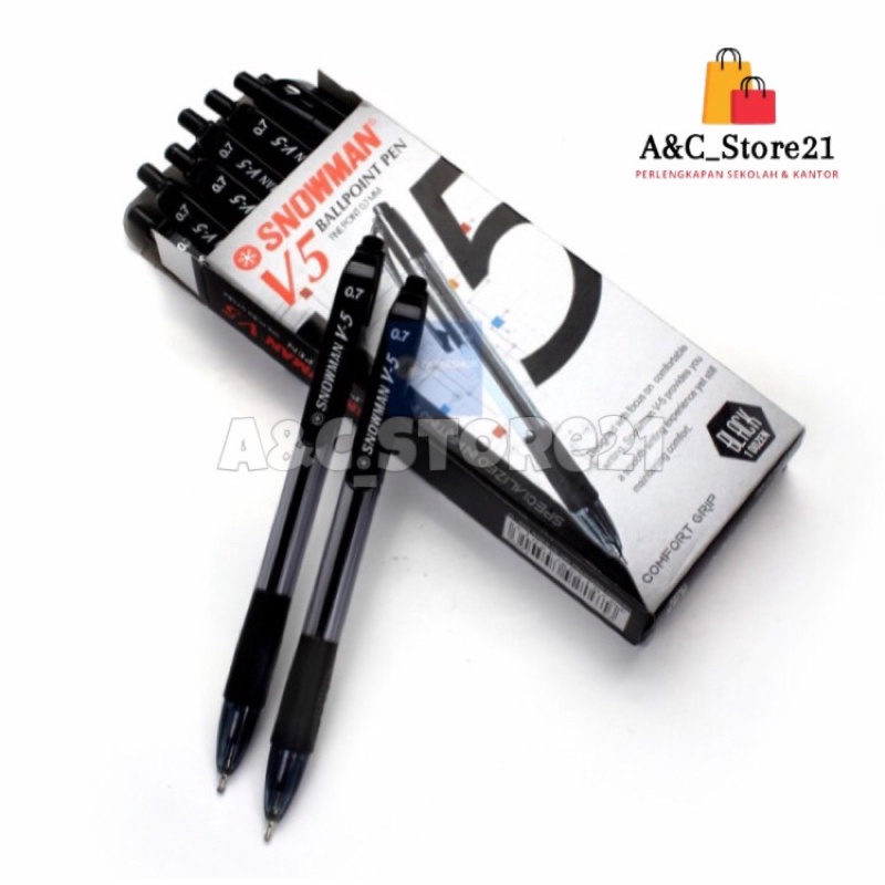 

PULPEN SNOWMAN V5 0.7mm satu PACK 12 pcs