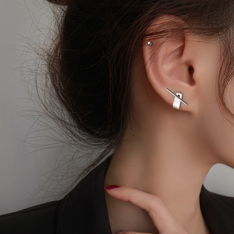 We Flower Anting Tusuk Bentuk U Bahan s925 Silver Gaya Punk Untuk Wanita