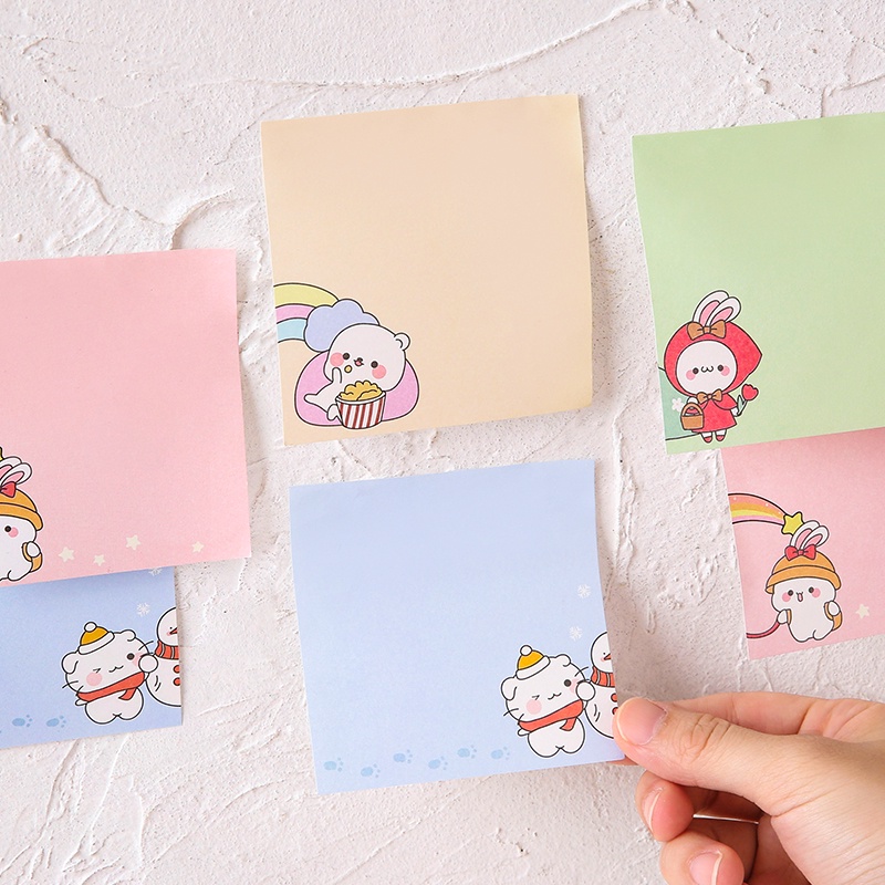100 Lembar Memo Paper Bentuk Kartun Pasangan Lucu