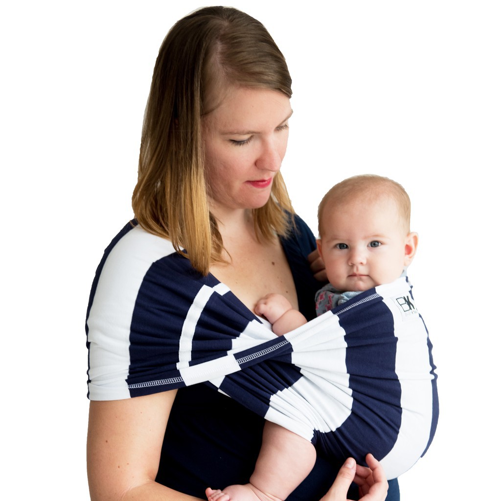 Baby K’Tan Print Baby Carrier Navy Stripe - Ktan Baby Wrap Gendongan Kain Anak Bayi Cukin