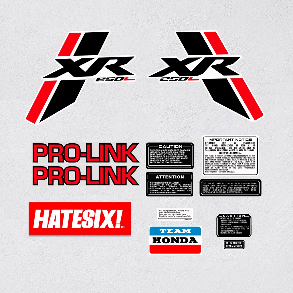 Sticker Stiker Decal Honda Baja XR 250 Mode XR 2022 Hatesix