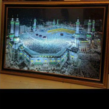 Pajangan Hiasan Dinding Kaligrafi Kabah Makkah Lampu Shopee Indonesia