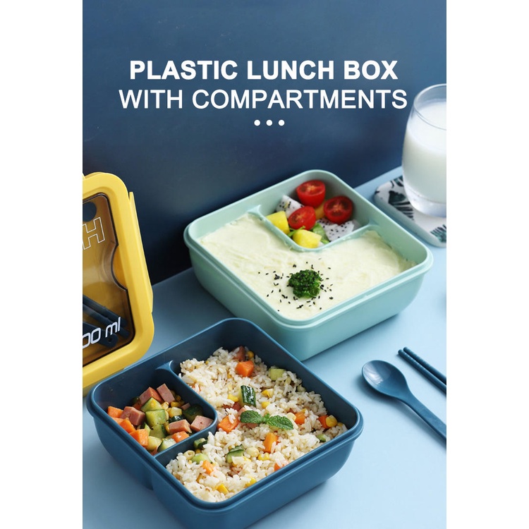Tempat Makan Bekal Sekolah Anak 1100ml - box nasi beksl Kotak Makanan Box Plastik & Tempat Nasi Beka