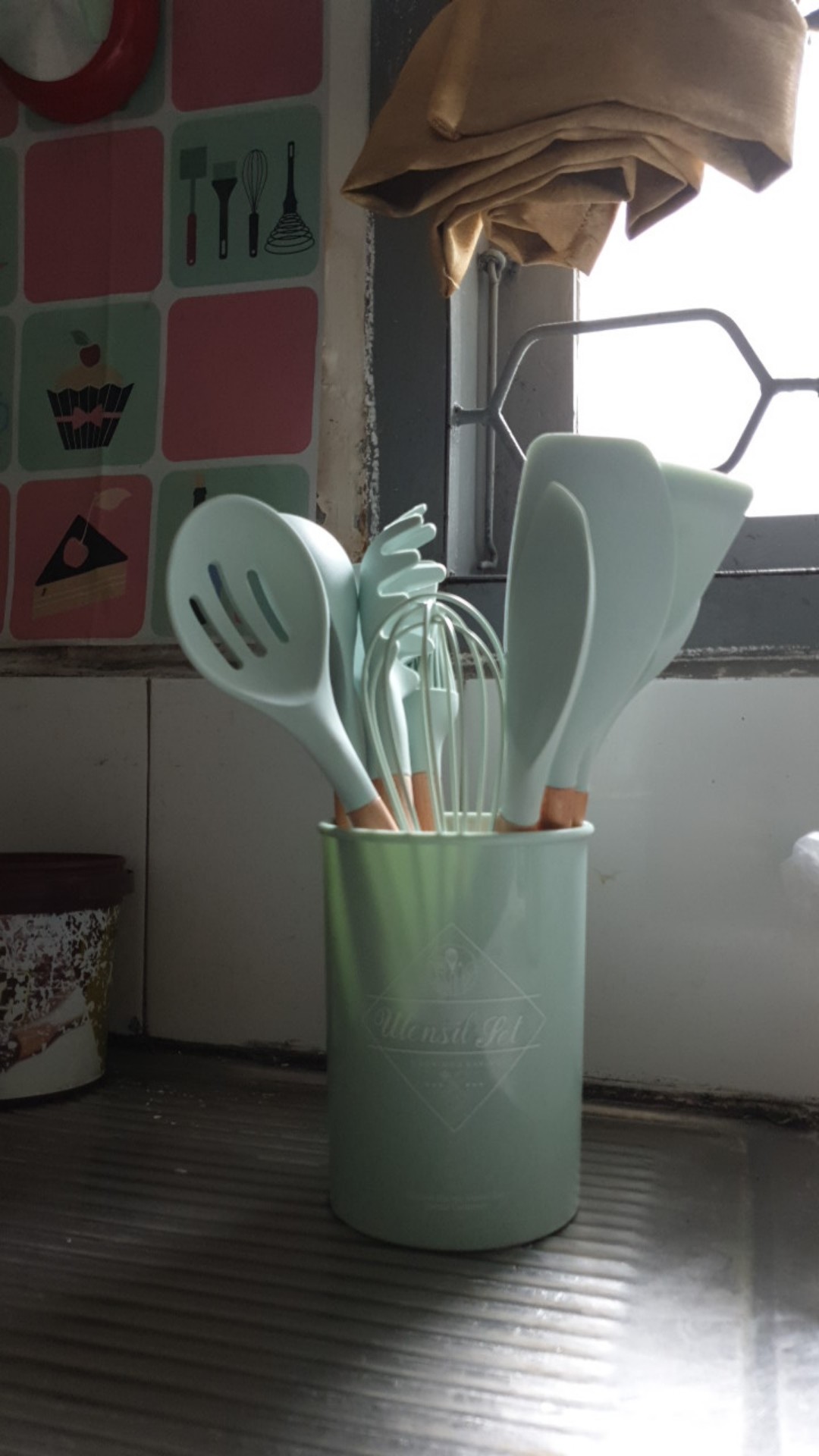 Sesebi Alat Dapur 11pcs Kitchen Set Tools Silikon Kayu Berkualitas Murah