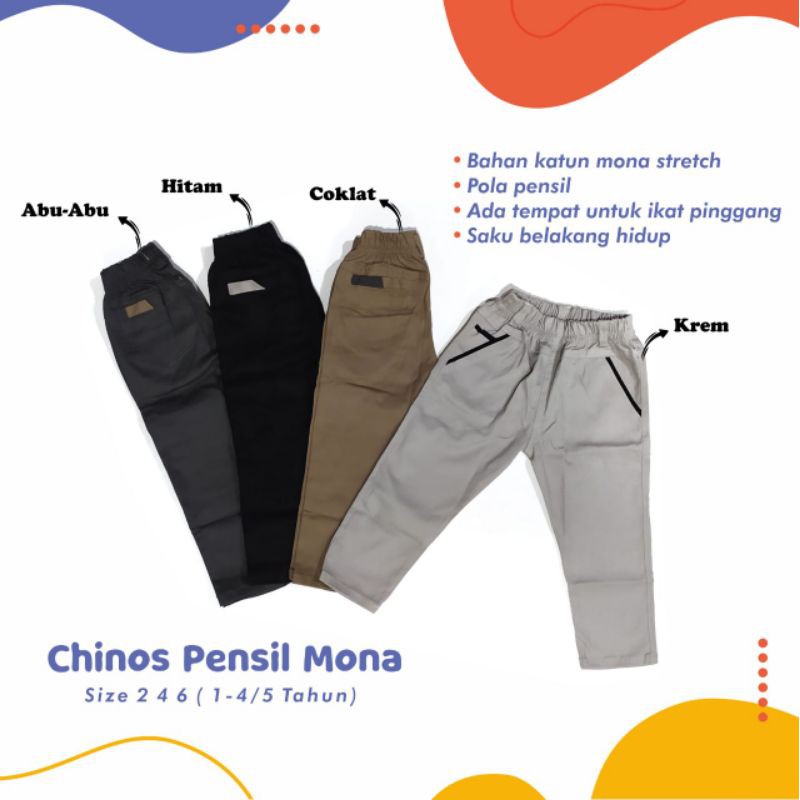 Celana Anak Laki Laki  1 - 5 Tahun Chino Chinos Panjang Cowok