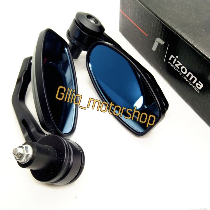 Spion Jalu 5001 rizoma Oval Bar End Black kaca Biru Edition Beat Scoopy Vario 110 125 150 Mio