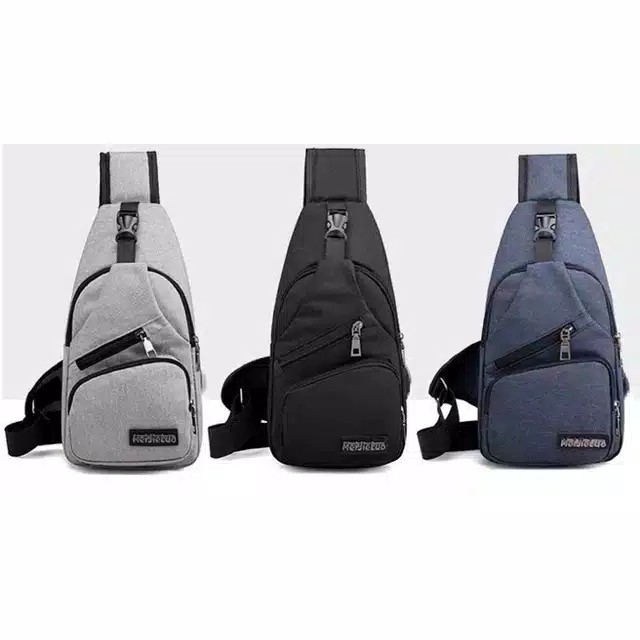 (COD) Tas Selempang Pria T92 Tas Hp/Tas Dada /Tas Sling Bag Usb