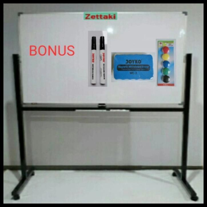 

Papan Tulis Whiteboard Standing Magnet Double Face Zettaki 120X180Cm