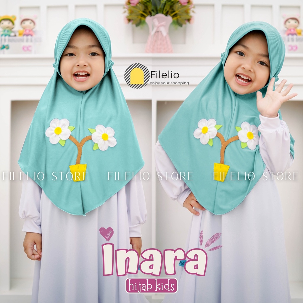 Kerudung Instan Anak Inara  Lucu / Jilbab Anak Bunga / Hijab Anak Lucu / Hijab Anak Paud / Kerudung Anak Bergo Murah / Kerudung Instan Anak Permpuan / Bergo Anak TK Jersey / Jilbab Jersey Anak / Jilbab Hijab Kerudung Anak Bergo Lucu Murah Kekinian Terbaru