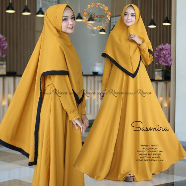 SASMIRA SYARI GAMIS MUSLIMAH PREMIUM ORI BY KANZA FASHION BTC