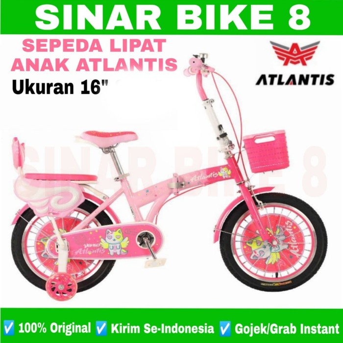 Sepeda Lipat Anak Ukuran 16 dan 18 Inch ATLANTIS VENUS LP 1622 Boncengan