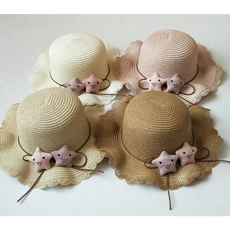 topi Jerami anak/topi pantai anak/topi jerami bintang/topi anak/topi jerami/topi pantai