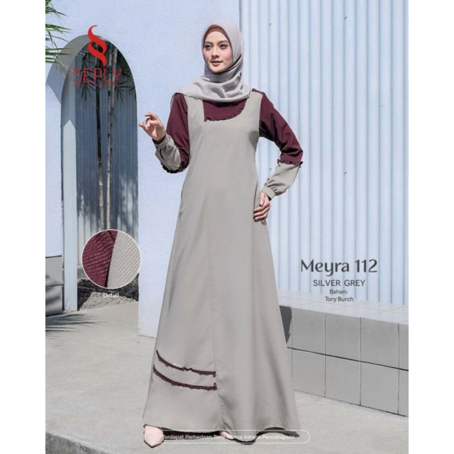 Meyra 112 arona blue Meyra 112 silver grey gamis seply terbaru