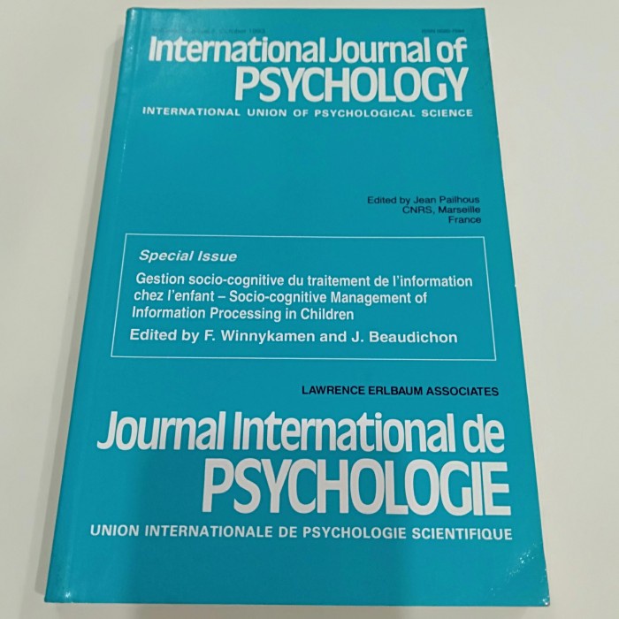 ORI INTERNASIONAL JOURNAL OF PSYCHOLOGY VOL 28 ISSUES 5 OCTOBER 1993