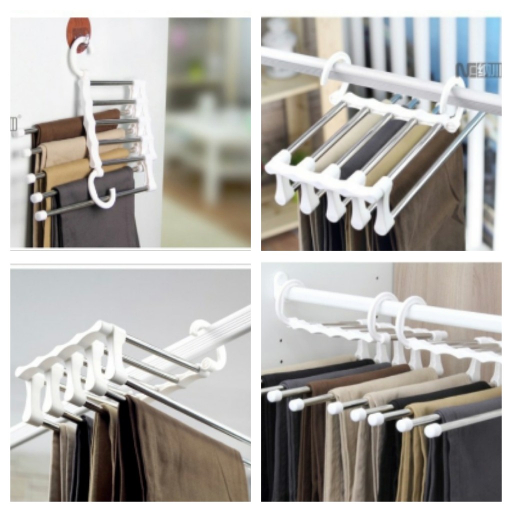 Serbagrosirmurah gantungan celana magic trousers rack rak hanger celana panjang jilbab