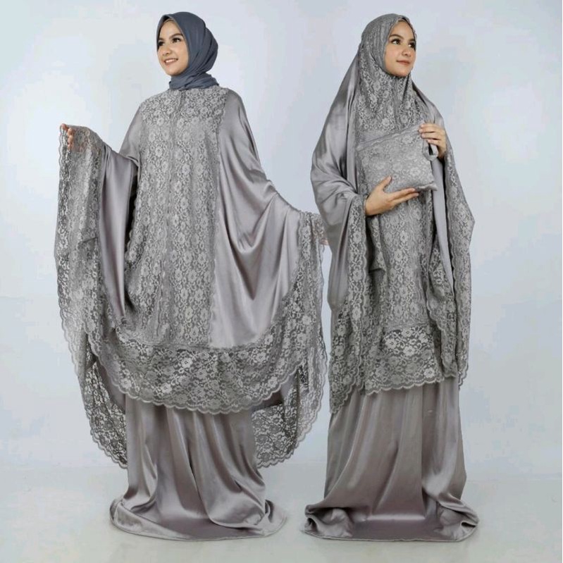 Mukena Zara Armani Silk - Mukena Premium Renda - Mukena 2in1