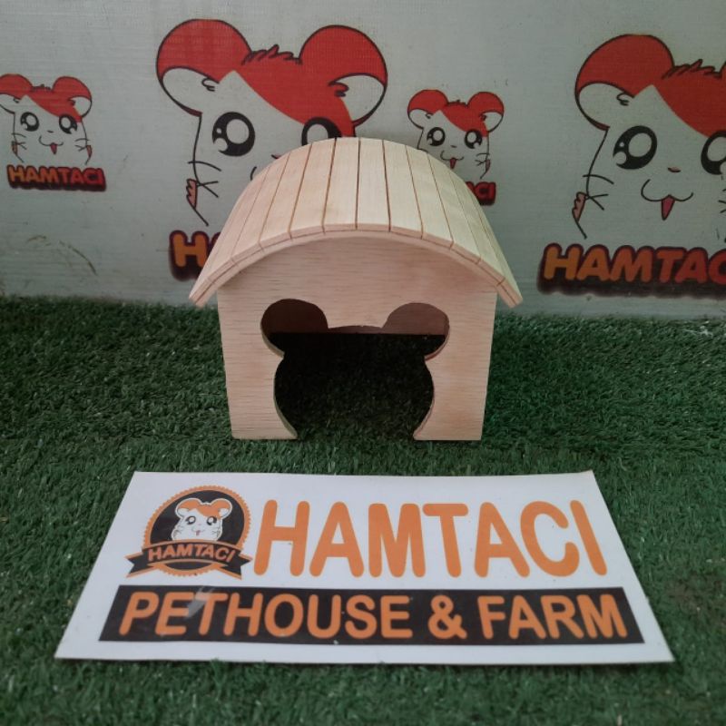 RUMAH HAMSTER/GERBIL/PETS NATURAL WOODEN HOUSE BY HAMTACI