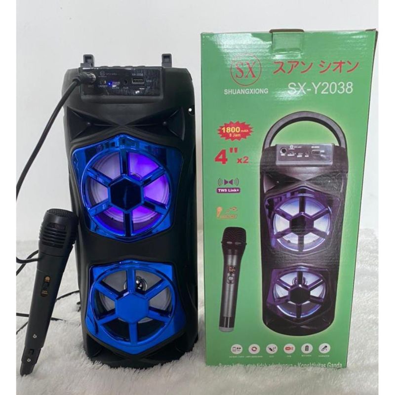 Speaker Bass Bluetooth Radiu USB Kabel Besar Free Mic