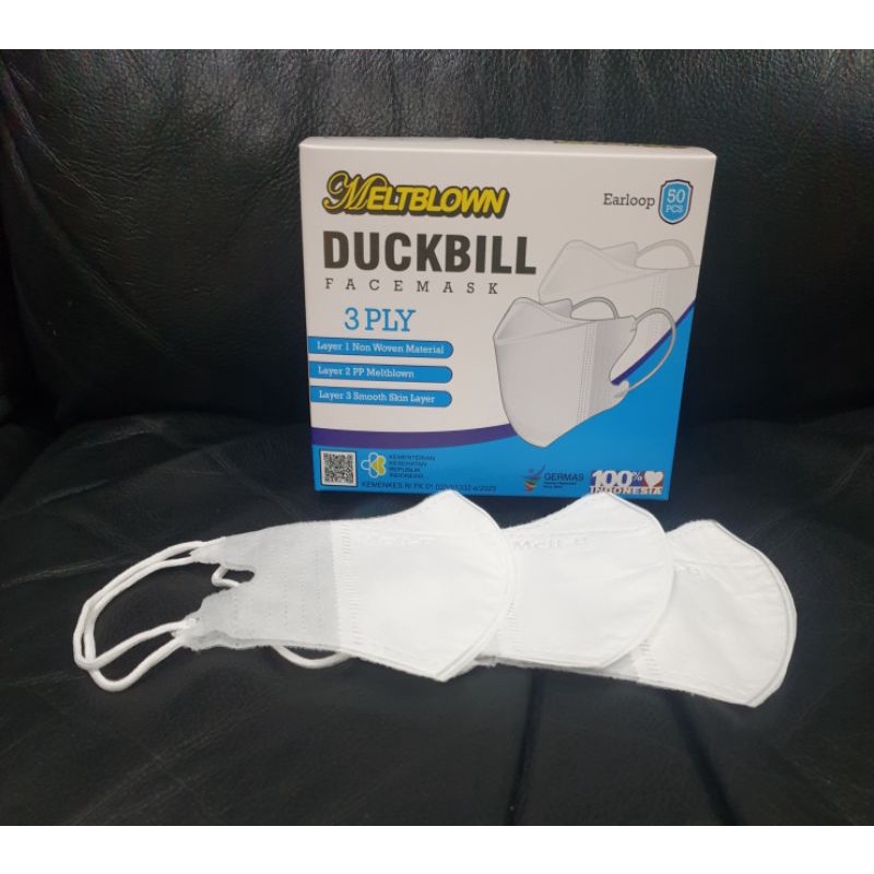 50 pcs  MASKER DUCBILL ANAK POLOS 3 PLY