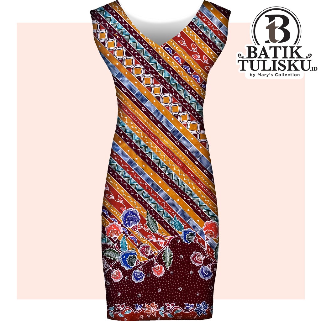 Kain Batik Full Tulis Merah Maroon Wanita Bahan Katun Primissima 102