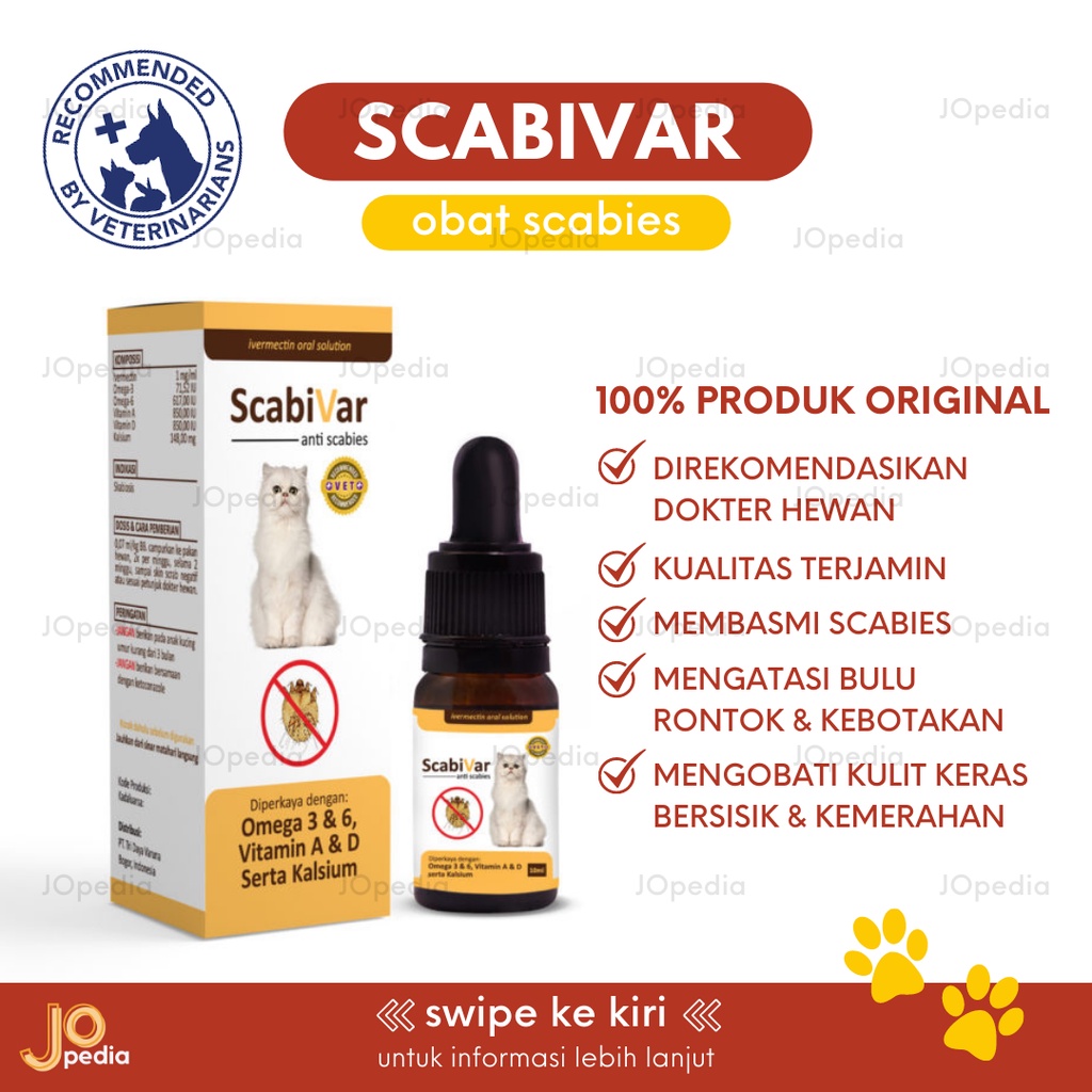 SCABIVAR Obat Scabies Kucing Kelinci Penyakit Kulit Kudis Hewan Oral