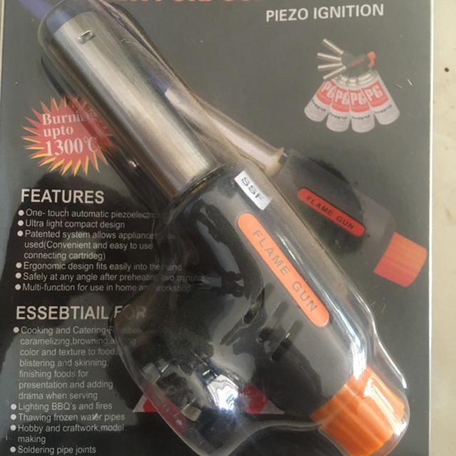 Gas touch portable kepala korek las tembak instan butane flame gun