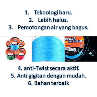 Benang Senar Pancing Braided o.23-0.33 mm Premiere Pro - 300 m | Proberos